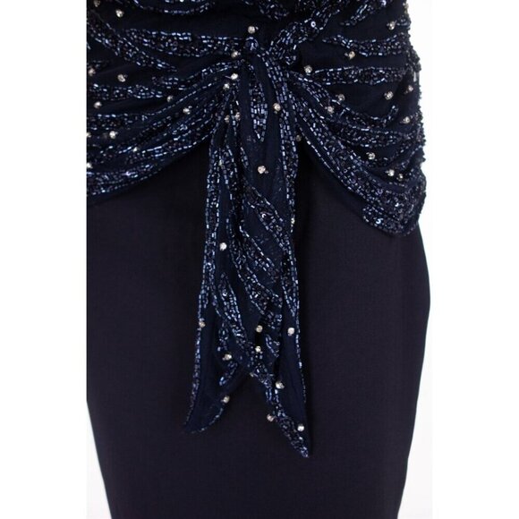 Rachel Gilbert Jamilla Layered Embellished Midi Dress Size 4 Blue $1750 - Picture 5 of 11